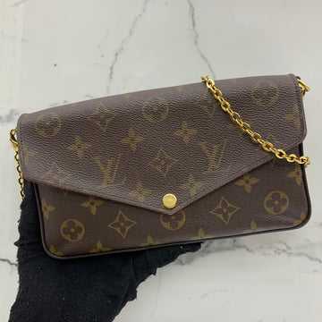 M81896 BEIGE/BROWN LEATHER MONOGRAM FÉLICIE POCHETTE